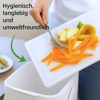 ECOBIO Bio Konyhai Komposztáló Edény 7L - Fedeles Szűrős Hulladékgyűjtő Fogantyúval - Szagmentes Mosogatógép Álló Szürke 2