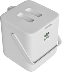 ECOBIO Bio Konyhai Komposztáló Edény 7L - Fedeles Szűrős Hulladékgyűjtő Fogantyúval - Szagmentes Mosogatógép Álló Szürke 1