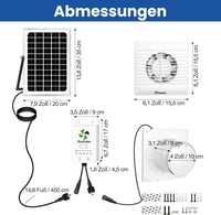 ecoCalm Napelemes Ventilátor 100mm Powerbank Funkcióval, Vízálló Kerti Szellőztetés 6