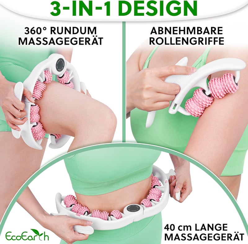 EcoEarth Cellulite Masszázshenger Lábakhoz, Combokhoz és Hashoz - Fascia Roller