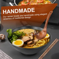 Ecofocet 2 db kerámia ramen tál 1000 ml evőeszközzel fekete 7