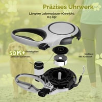 Lesă retractabilă pentru câini Ecofocet 8 m, pivotantă la 360°, lesă cu role pentru câini de până la 50 kg 6