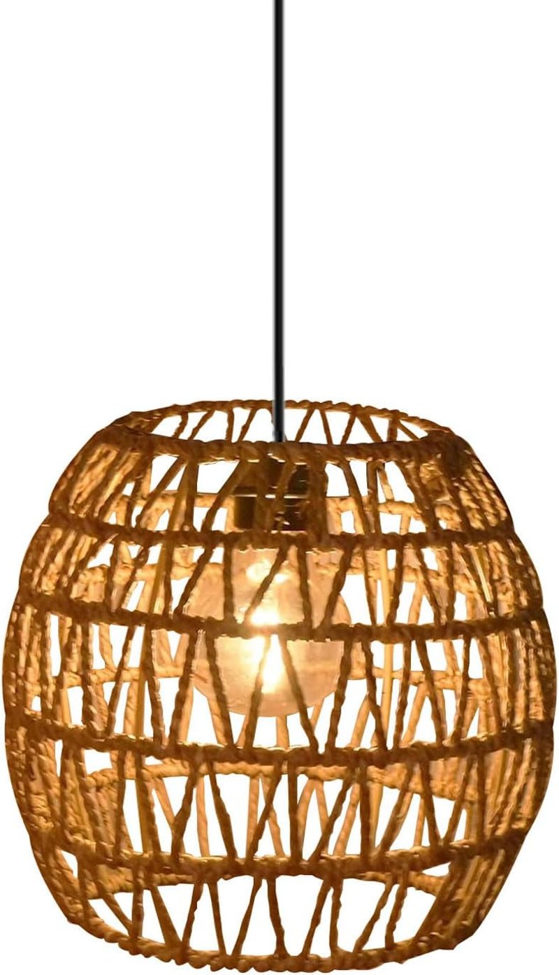 EcoGehen 3db Rattan Függőlámpa Akkumulátoros Kültéri Beltéri Boho Stílusú Hordozható Lámpa Kert