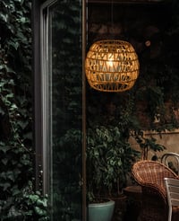 EcoGehen 3db Rattan Függőlámpa Akkumulátoros Kültéri Beltéri Boho Stílusú Hordozható Lámpa Kert 7