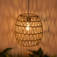 EcoGehen 3db Rattan Függőlámpa Akkumulátoros Kültéri Beltéri Boho Stílusú Hordozható Lámpa Kert 5
