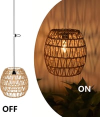 EcoGehen 3db Rattan Függőlámpa Akkumulátoros Kültéri Beltéri Boho Stílusú Hordozható Lámpa Kert 3
