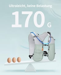 Bežecká vesta ECOHUB pre mužov a ženy, s 2l vakom na vodu, ultraľahký a priedušný hydratačný batoh, reflexná bežecká vesta na turistiku, zelená 2