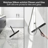 Racletă de duș din silicon ecooe 33 cm cu suport negru, montare fără găurire - Accesoriu pentru curățarea cabinei de duș și a geamurilor, anti-calcar 3