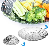 ecooe Nerezový naparovací košík, nastaviteľný pre hrnce s priemerom 15,5 – 27 cm 2