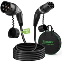 Nabíjací kábel pre elektromobily ECOPOINT 11-5-STR Typ 2, 11 kW, 3-fázový 16A, Mennekes Mode 3, kompatibilný s EV a PHEV, 5 m rovný kábel 1