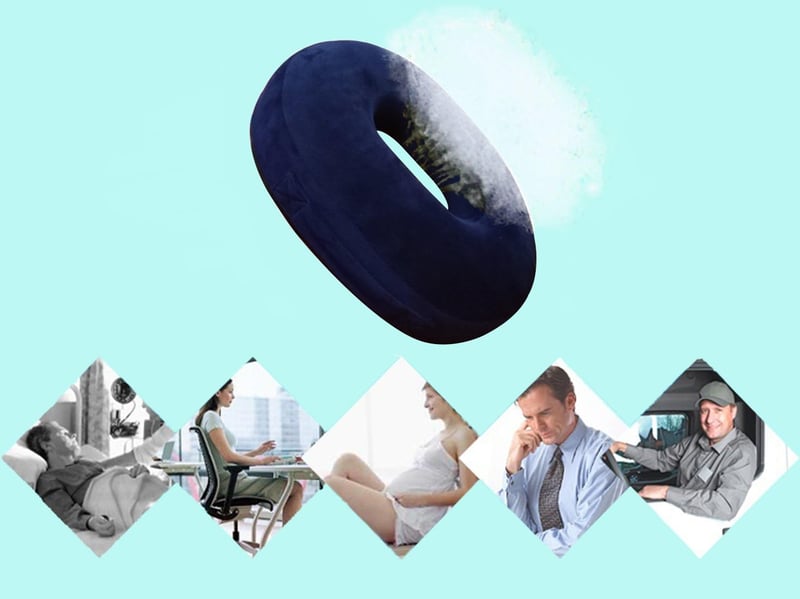 Ecosafeter Fánk Alakú Coccyx Párna Irodai Székhez Terhesség és Sciatica Fájdalomra
