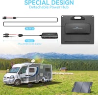 Ecosonique 60W Napelem Összecsukható Állvánnyal, USB-C PD 45W Töltő, IP67 Vízálló Hordozható Napkollektor Kempinghez 4