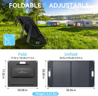 Ecosonique 60W Napelem Összecsukható Állvánnyal, USB-C PD 45W Töltő, IP67 Vízálló Hordozható Napkollektor Kempinghez 5
