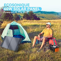 Ecosonique 60W Napelem Összecsukható Állvánnyal, USB-C PD 45W Töltő, IP67 Vízálló Hordozható Napkollektor Kempinghez 9