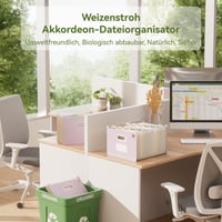 Harmonikový zakladač na dokumenty A4 EcoStash s 12 priehradkami, rozťahovateľný organizér zo pšeničnej slamy, bez BPA, levanduľovofialový 2