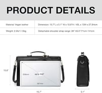 ECOSUSI Női Aktatáska Vegán Bőr Laptop Táska Munkához Válltáska Számítógép Táska Levehető Masnival 6