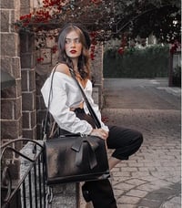 ECOSUSI Női Aktatáska Vegán Bőr Laptop Táska Munkához Válltáska Számítógép Táska Levehető Masnival 2
