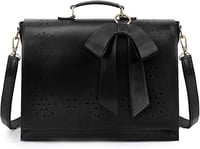 ECOSUSI Női Aktatáska Vegán Bőr Laptop Táska Munkához Válltáska Számítógép Táska Levehető Masnival 1