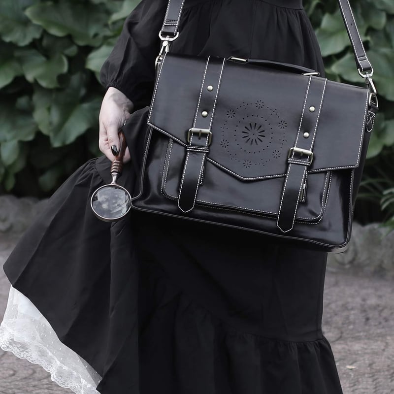 ECOSUSI Női Hátizsák Messenger Táska Vegan Bőr 15.6 Colos Laptop Fekete