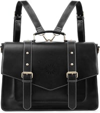 ECOSUSI Női Hátizsák Messenger Táska Vegan Bőr 15.6 Colos Laptop Fekete 1
