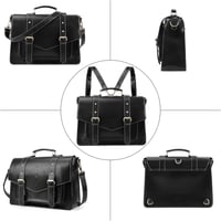 ECOSUSI Női Hátizsák Messenger Táska Vegan Bőr 15.6 Colos Laptop Fekete 4