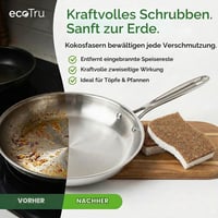 Burete de vase ecotru din celuloză naturală și fibră de cocos 12 buc - Burete de bucătărie bio, biodegradabil, ecologic 6