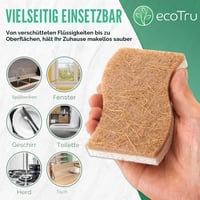 Burete de vase ecotru din celuloză naturală și fibră de cocos 12 buc - Burete de bucătărie bio, biodegradabil, ecologic 8