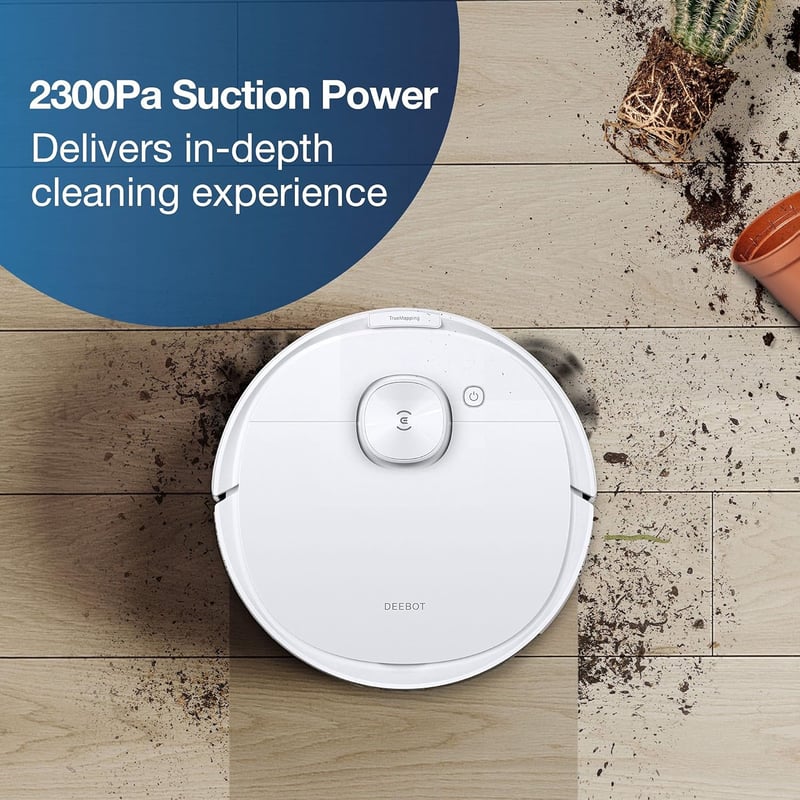 ECOVACS Deebot N8 robotporszívó moppal, 2300Pa szívóerő, lézeres navigáció, szőnyegdetektálás