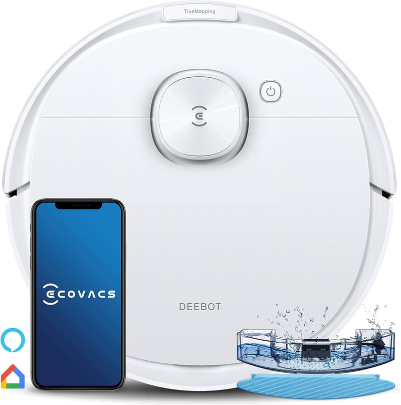 ECOVACS Deebot N8 robotporszívó moppal, 2300Pa szívóerő, lézeres navigáció, szőnyegdetektálás