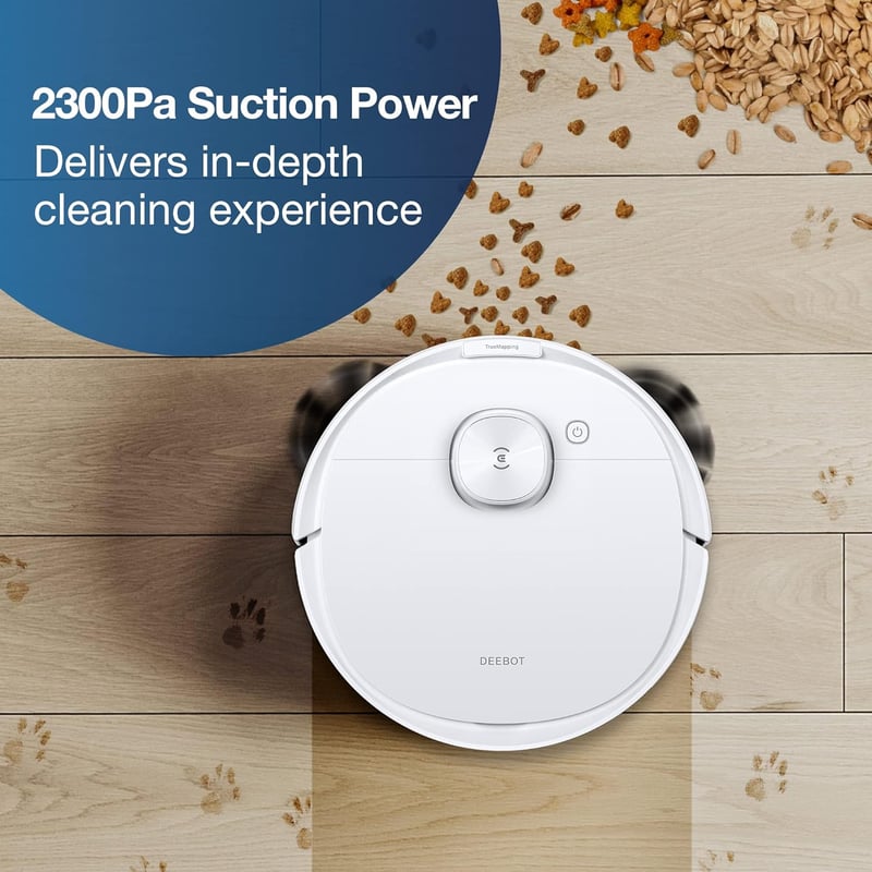 ECOVACS Deebot N8+ robotporszívó nedves törlőfunkcióval, 2300Pa szívóerő, lézeres navigáció