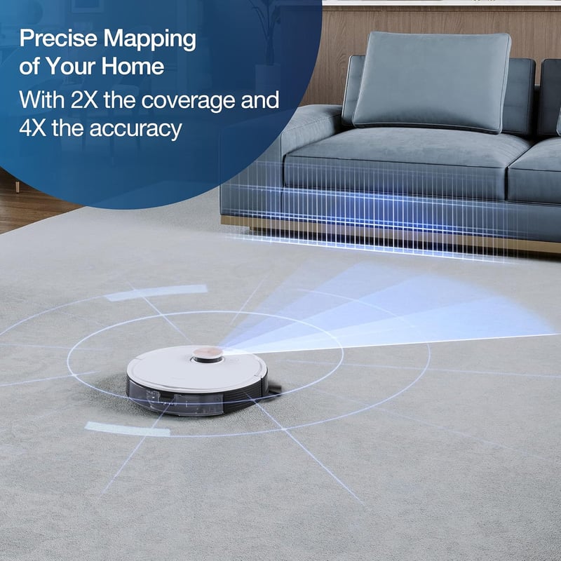ECOVACS Deebot X2 Omni robotporszívó felmosó funkcióval, 8000Pa szívóerő, 3 órás üzemidő, intelligens akadályfelismerés, Google Home kompati