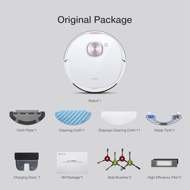 ECOVACS Deebot X2 Omni robotporszívó felmosó funkcióval, 8000Pa szívóerő, 3 órás üzemidő, intelligens akadályfelismerés, Google Home kompati