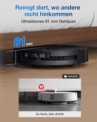 Robotický vysávač s funkciou mopovania ECOVACS T50 Omni Gen2, sací výkon 21000 Pa, vysúvacia kefa, technológia AIVI, výška 81 mm 7