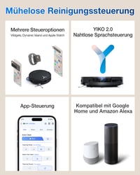 Robotický vysávač s funkciou mopovania ECOVACS T50 Omni Gen2, sací výkon 21000 Pa, vysúvacia kefa, technológia AIVI, výška 81 mm 9