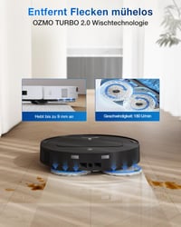 Robotický vysávač s funkciou mopovania ECOVACS T50 Omni Gen2, sací výkon 21000 Pa, vysúvacia kefa, technológia AIVI, výška 81 mm 4