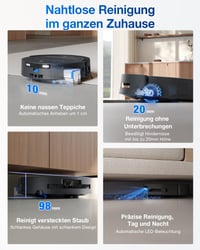 Robotický vysávač ECOVACS T80 Omni s funkciou mopovania, 18 000 Pa, technológia OZMO ZeroTangle AIVI 6
