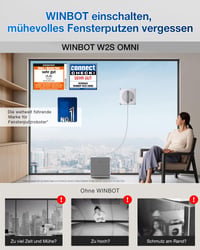 Robot de curățat ferestre ECOVACS WINBOT W2S Omni cu stație multifuncțională - Curățare automată a ferestrelor 2