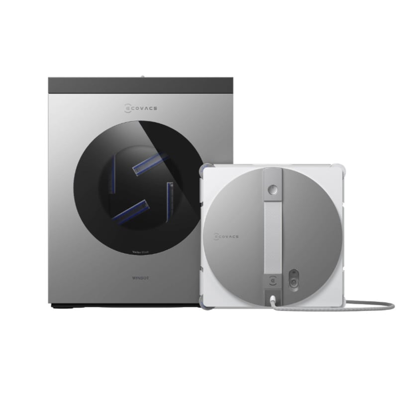 Robotický čistič okien ECOVACS WINBOT W3 OMNI s multifunkčnou stanicou, automatickým čistením mopu, inteligentným čistením okrajov, trojtryskovým rozprašovaním a ovládaním cez aplikáciu