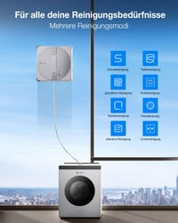 Robotický čistič okien ECOVACS WINBOT W3 OMNI s multifunkčnou stanicou, automatickým čistením mopu, inteligentným čistením okrajov, trojtryskovým rozprašovaním a ovládaním cez aplikáciu 9