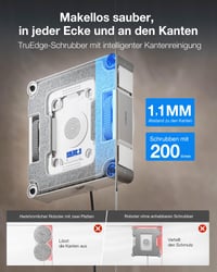 Robotický čistič okien ECOVACS WINBOT W3 OMNI s multifunkčnou stanicou, automatickým čistením mopu, inteligentným čistením okrajov, trojtryskovým rozprašovaním a ovládaním cez aplikáciu 3