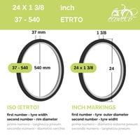 ECOVELO 24 x 1 3/8 (37-540) Sada plášťa a duše na bicykel pre mestské a detské bicykle, bielo-čierna, 2 ks 2