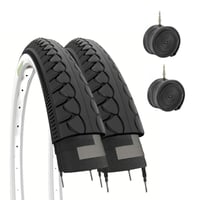 Set 2 Anvelope Ecovelo 26 x 1.50 (40-559) MTB Trekking City + 2 Camere, Alb-Negru, Slick 1