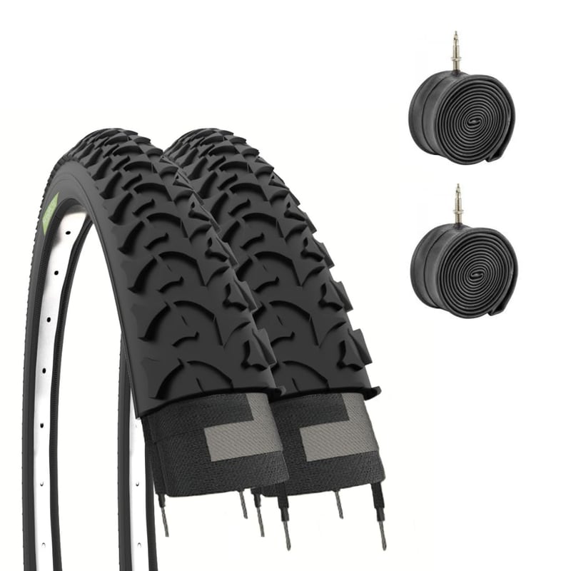 Anvelopă bicicletă MTB pentru copii ECOVELO 20 x 1.95 (50-406) neagră, cu inserție, 2 bucăți + cameră de aer Mountain Bike