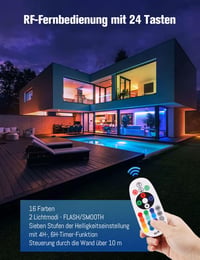 ECOWHO RGB kertilámpa távirányítóval, időzítővel, IP65 vízálló, 4 darabos szett 3