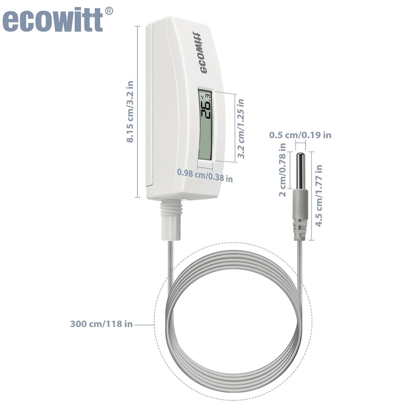 ECOWITT Úszómedence Hőmérő Digitális Vízérzékelő LCD Kijelzővel