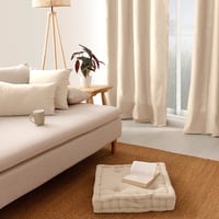 Pernă de podea ED Enjoy Home Panama cu mâner, 50x50x10 cm, ecru, 100% bumbac, umplutură din bumbac reciclat, matlasată 2