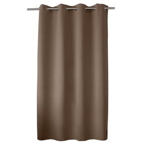 Perdea opacă ED Enjoy Home cu 8 inele metalice argintii, maro vizon, 140x180 cm, 100% poliester, certificată Oeko-TEX, colecția Réglisse