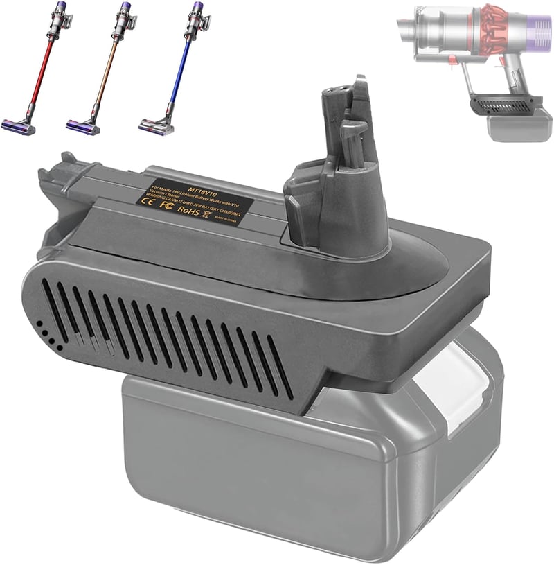 Dyson V10 akkumulátor adapter Makita 18V-os akkuhoz - kompatibilis SV12 porszívókkal