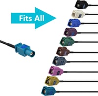 BINGFU Fakra Z - SMA Male Antenna Hosszabbító Kábel 30cm - Autós GPS, FM Rádió, Sirius XM, 4G LTE, Bluetooth Kompatibilis 6