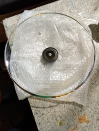 Sklenená pokrievka Zanetti s úchytkou na hrniec a panvicu, priemer 36 cm, strieborná/čierna, deformácia okraja (stav: pozri 2. obrázok) 5